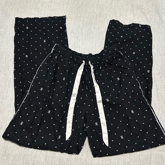 Victoria's Secret Charcoal Polka Dot Pajama Pants - Picture 1 of 3